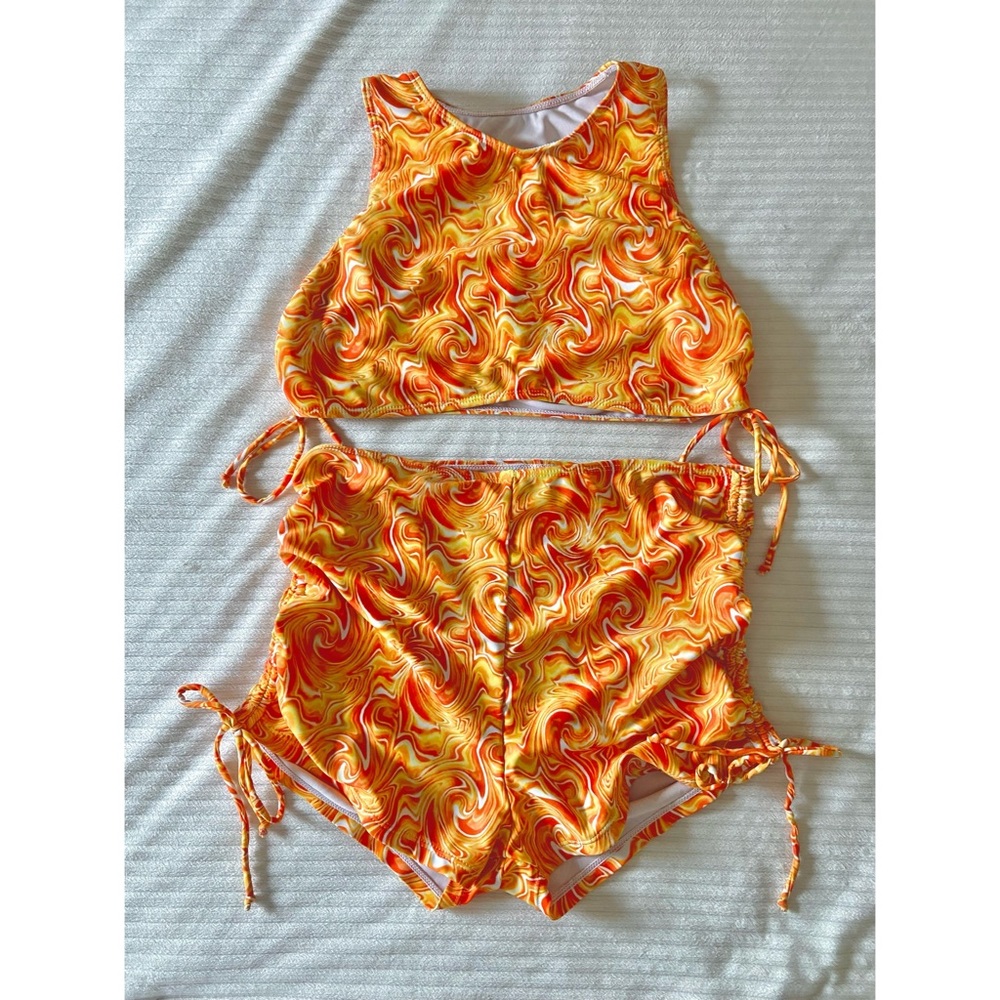 Orange Y2K Two Piece Swimsuit